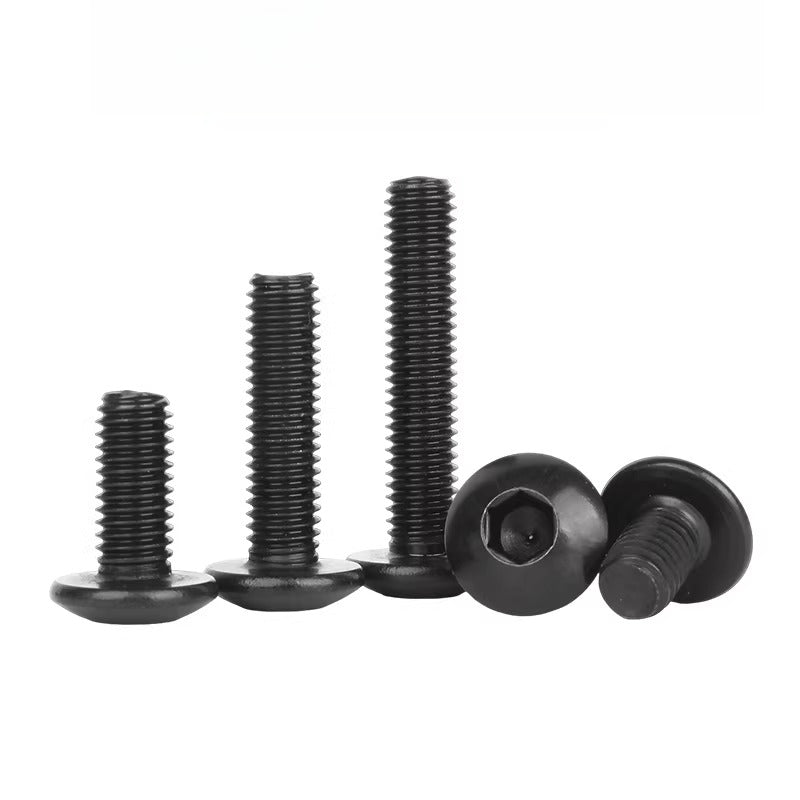 M3-M8 Black 304 Stainless Steel Screw Large Flat/Mushroom/Round Head Hex Socket Bolt