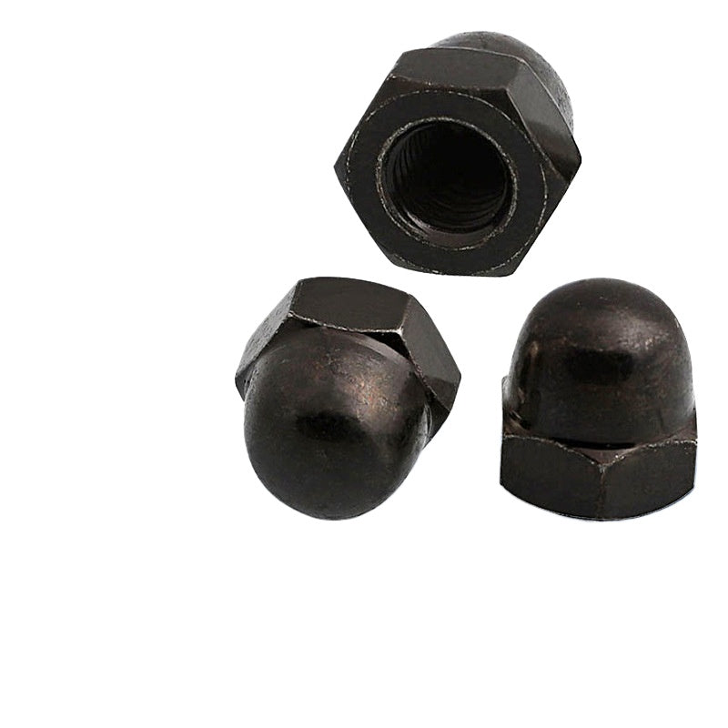 M8M10M12 304 stainless steel black nut 201 semi-round head cover nut manufacturer spherical integrated cover nut