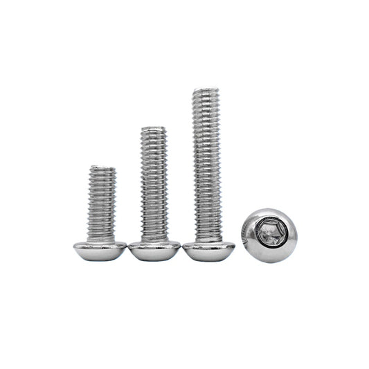 UNC/UNF Screw 304/316 Stainless Steel Imperial Round Head Mushroom Head Hex Socket Coarse/Fine Thread Screw
