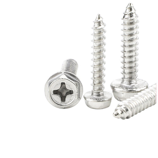 M3/M4/M5 Iron galvanized cross groove flange with padded outer hexagon self-tapping screw pocket hexagon head self-tapping screw for Metal & Plastic Fixing