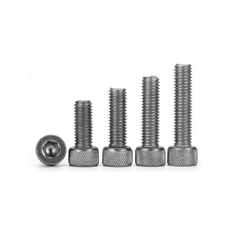 DIN912 Screw TA1 Pure Titanium M3-M8 Hex Socket Cylindrical Cup Head Knurled Lengthened Machine Screw