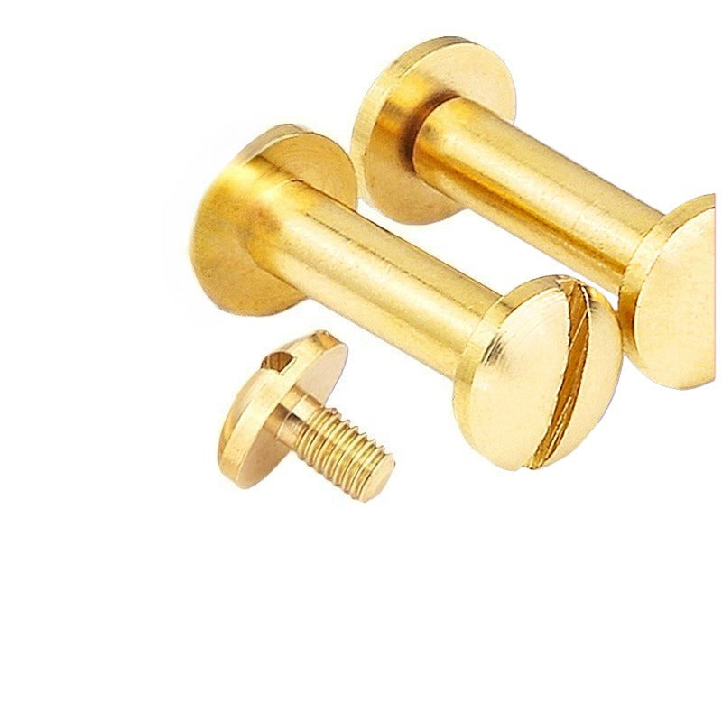 M4 Brass Slotted Round Face Lock Rivets All Copper Mother-Child Screws for Album Ledger