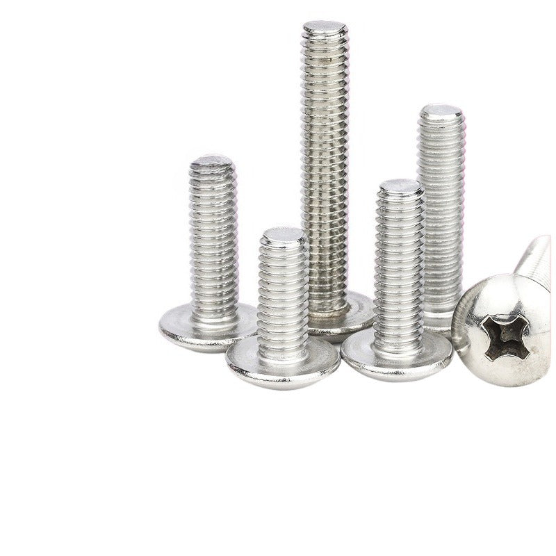 M2-M6 Nickel-Plated Cross Groove Screws Assortment Large Flat Head/Round Umbrella Head/Mushroom Head Machine Screws & Bolts for Furniture Assembly/Electronic Device Repair/Woodworking/Cabinet Installation