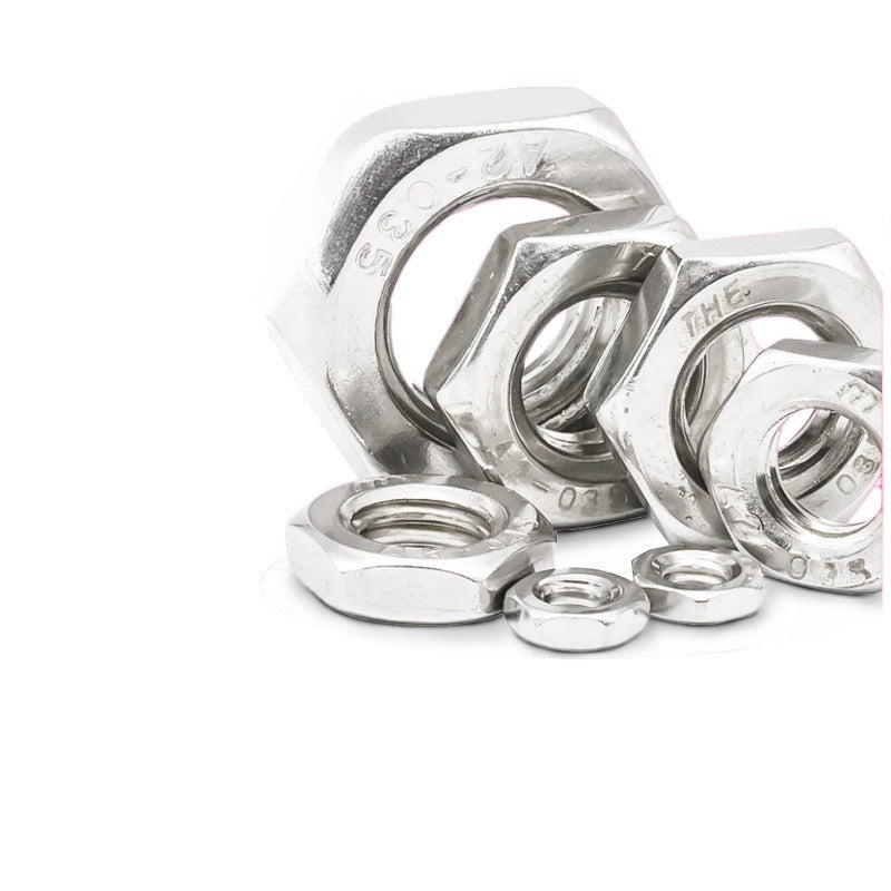 M6/M8/M12  304 stainless steel outer hexagonal thin nut fine tooth nut hexagonal flat nut for Industrial & Machinery Assembly