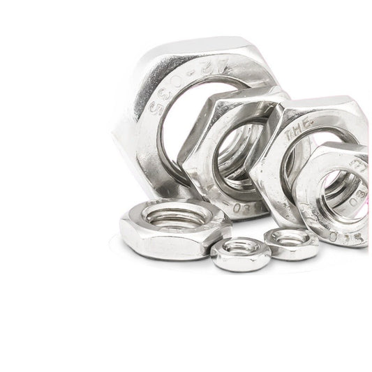M6/M8/M12  304 stainless steel outer hexagonal thin nut fine tooth nut hexagonal flat nut for Industrial & Machinery Assembly