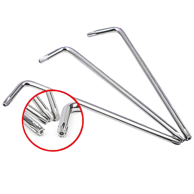 T6/T8/T10 Carbon Steel Nickel Plated L-Shaped Torx Wrench Set With/Without Hole for Electronics & Machinery Repair