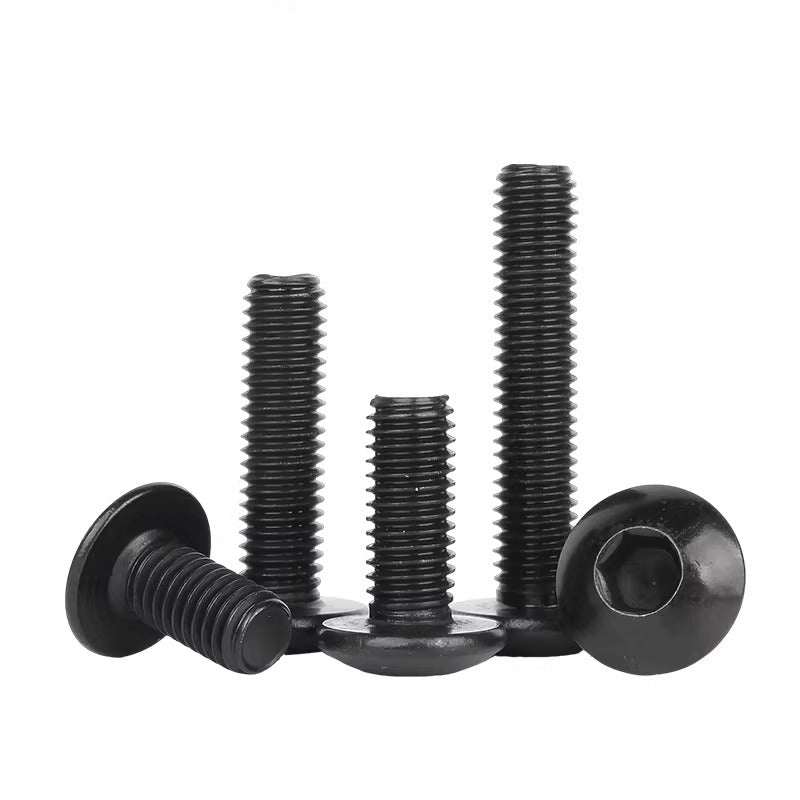 M3-M8 Black 304 Stainless Steel Screw Large Flat/Mushroom/Round Head Hex Socket Bolt