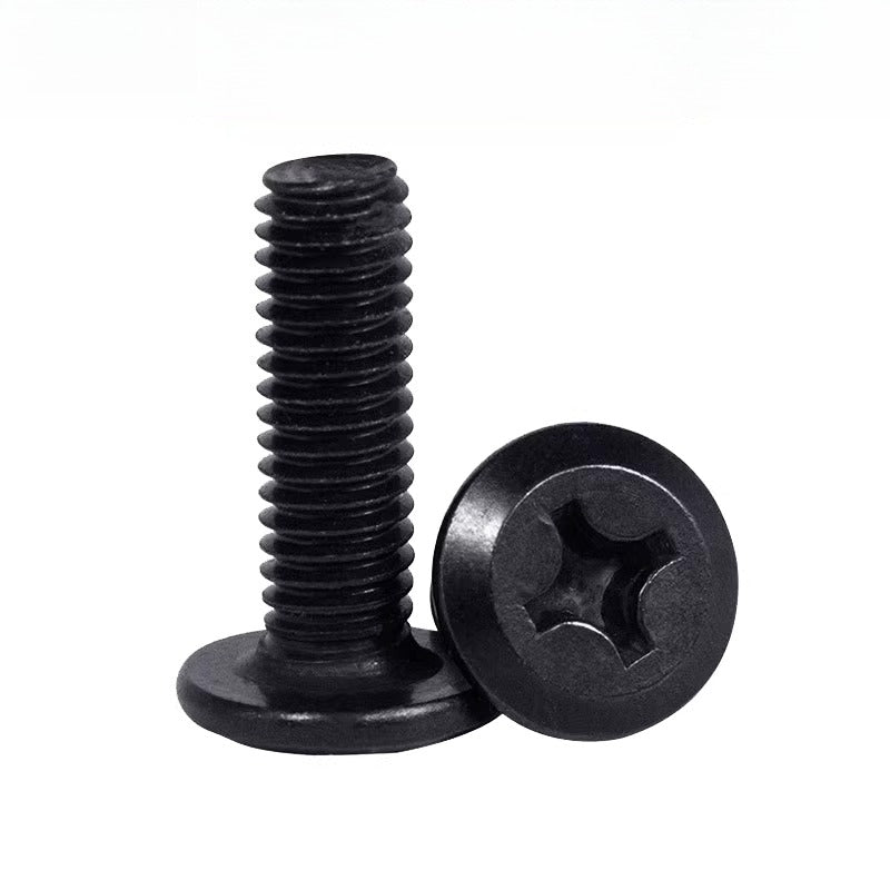 M2-M12 304 Black Stainless Steel Screw Chamfered Cross Large Flat Head Furniture Pair Lock Fastener