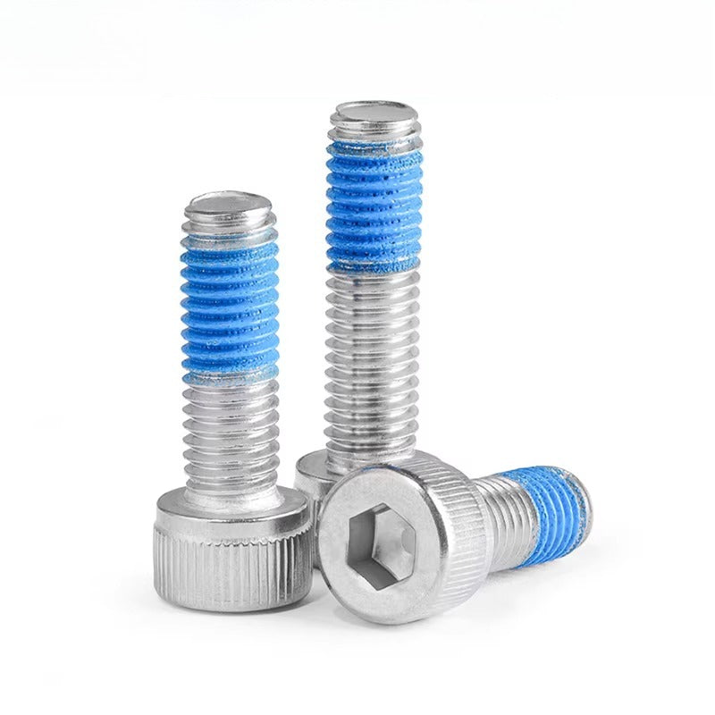 DIN912 Screw M1.4-M24  304 Stainless Steel Cup Head Hex Socket Coated Anti-Loose Bolt