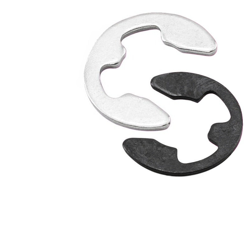 M1.2/M2/M3/M4/M5 E-Type Spring Snap Ring Set 304 Stainless Steel & Carbon Steel Black for Shaft Installation