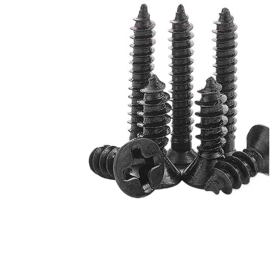 M3M4M5M6M8 304 stainless steel black cross groove countersunk head self-tapping screw flat head self-tapping screw for Home Improvement & Industrial Use